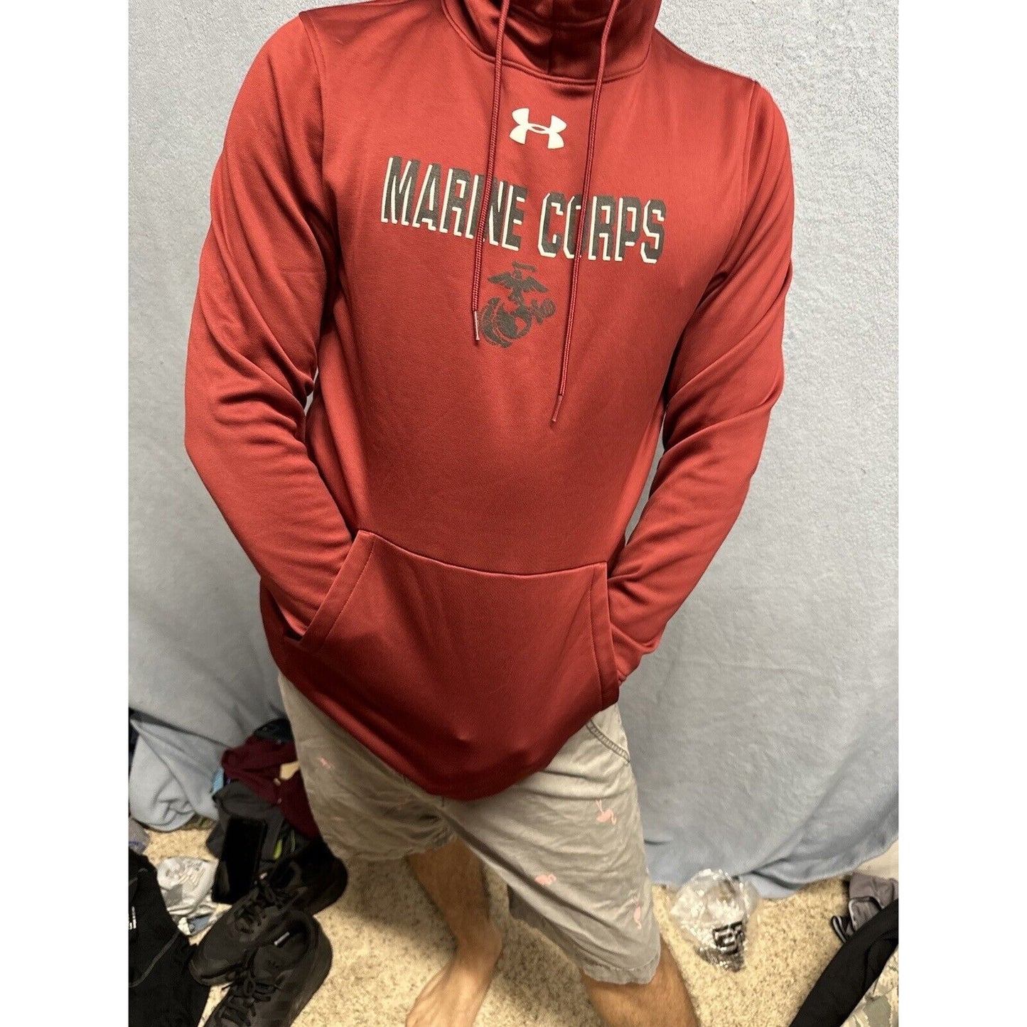 Men’s Maroon Pullover Hoodie Marine Corps Small Under Armour