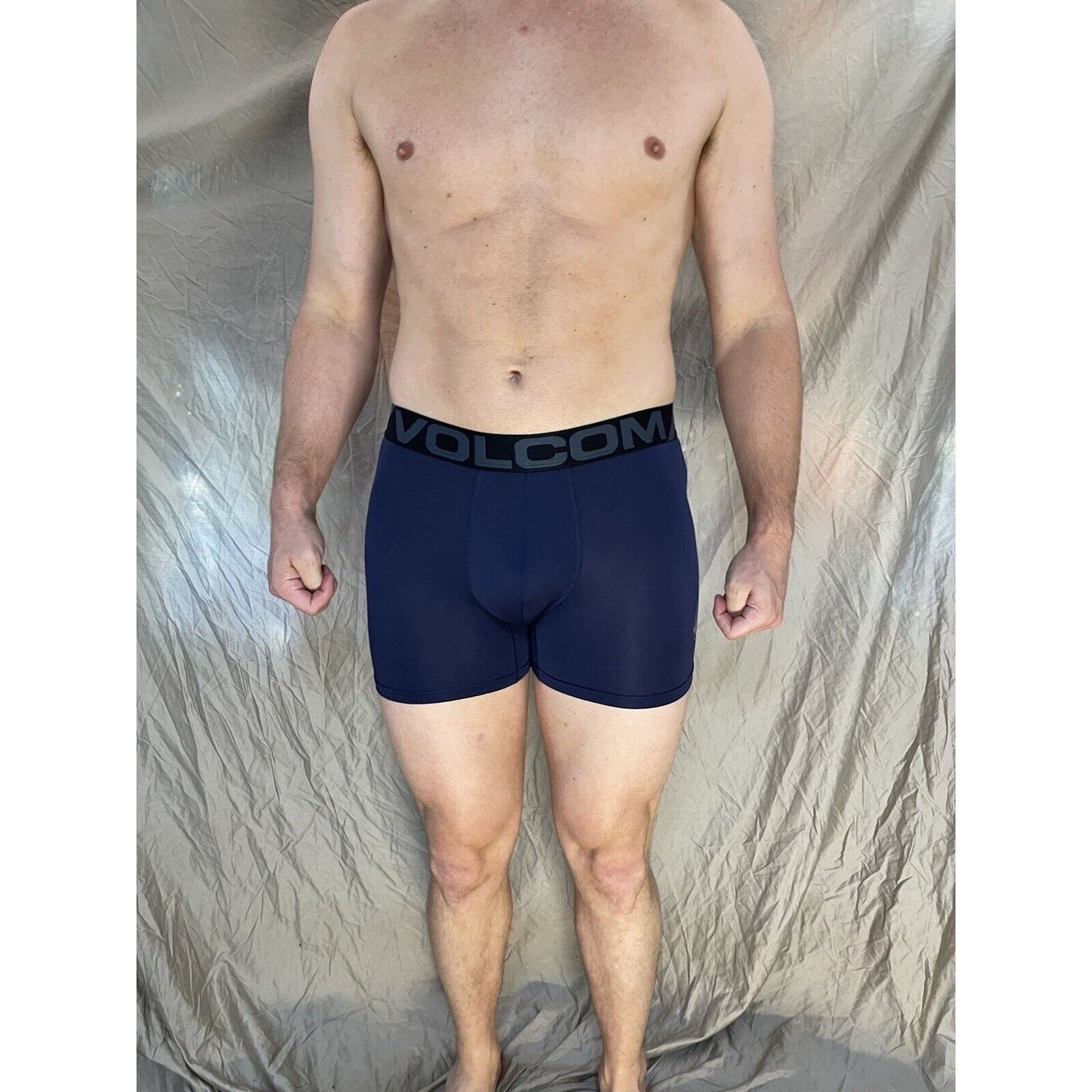 men's Dark Blue  volcom Small athletic compression boxer briefs