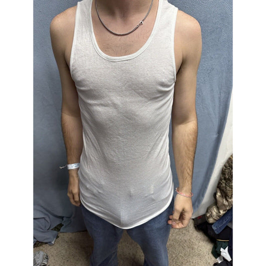 Men’s Perry Ellis Portfolio Large Tank Top Muscle Shirt White