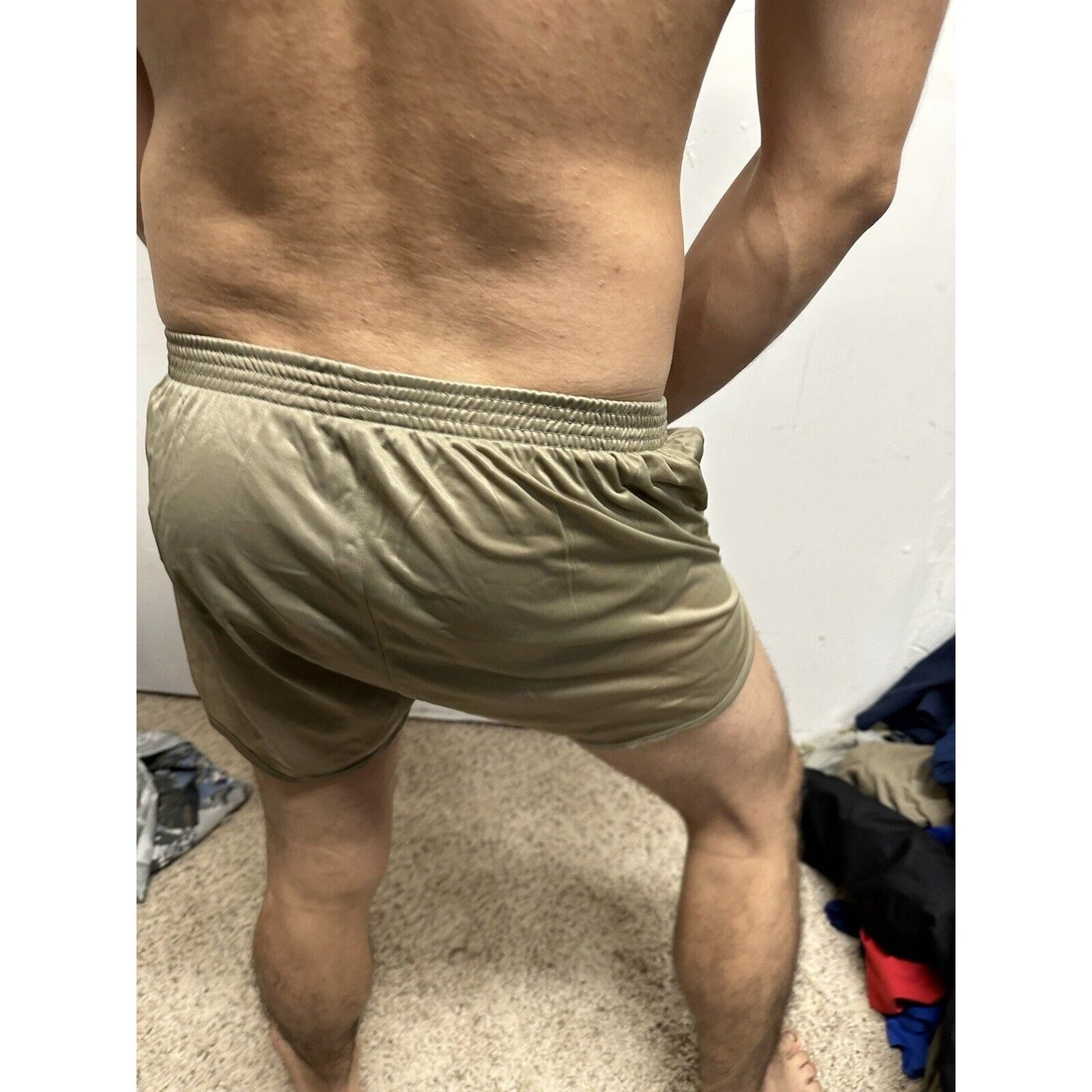Tan Nylon Soffe Ranger Panties Silkies Running Track Shorts - Men's Medium