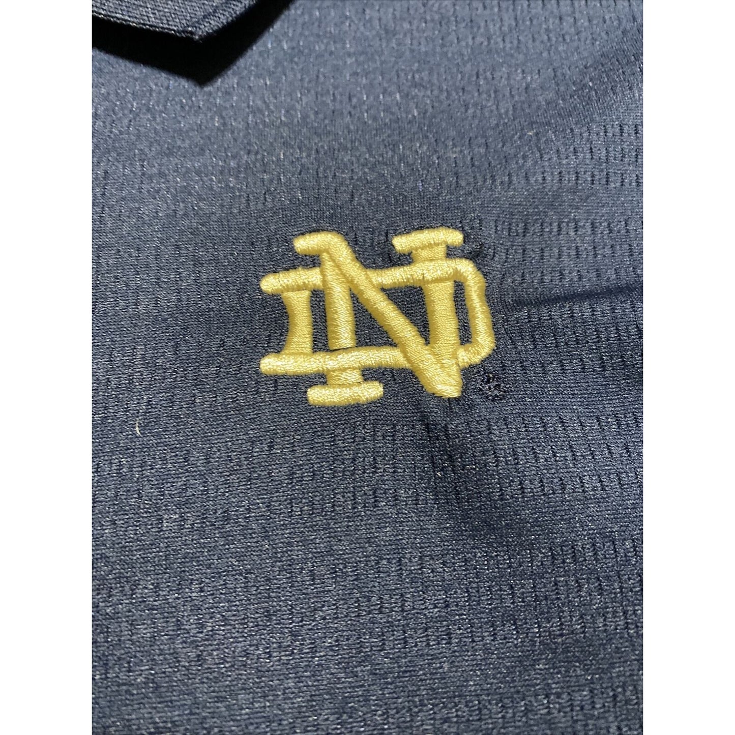 Notre Dame ND Adidas Climalite Men’s Large Navy Blue Golf Polyester Polo Shirt