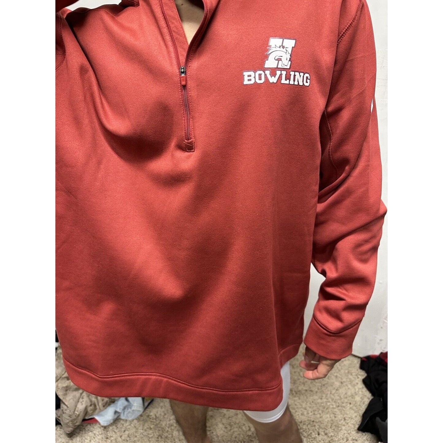 Men’s XXL Red Bowling 1/4 Zip Pullover Nike Golf College Shirt