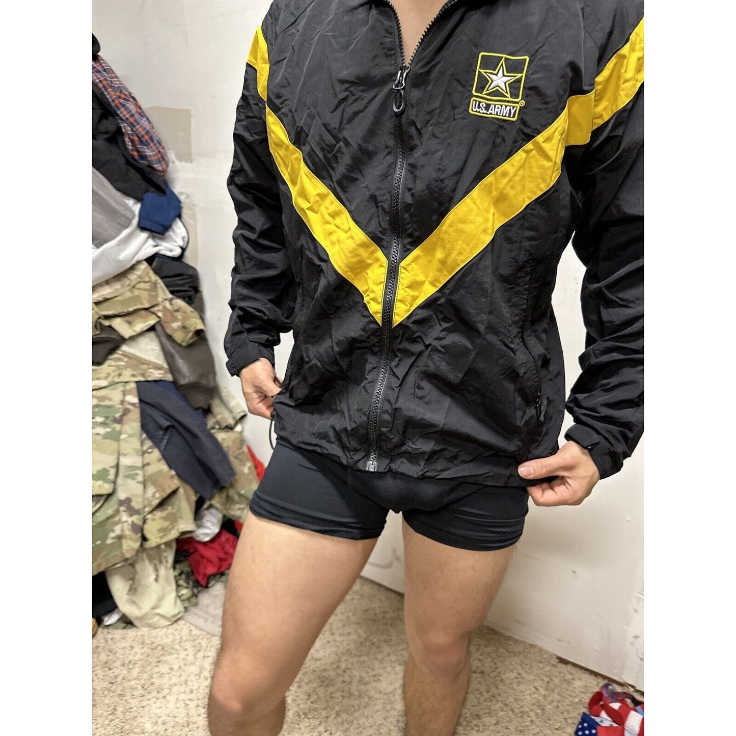 Men’s Army Jacket Apfu Small Regular Black Uniform Pt