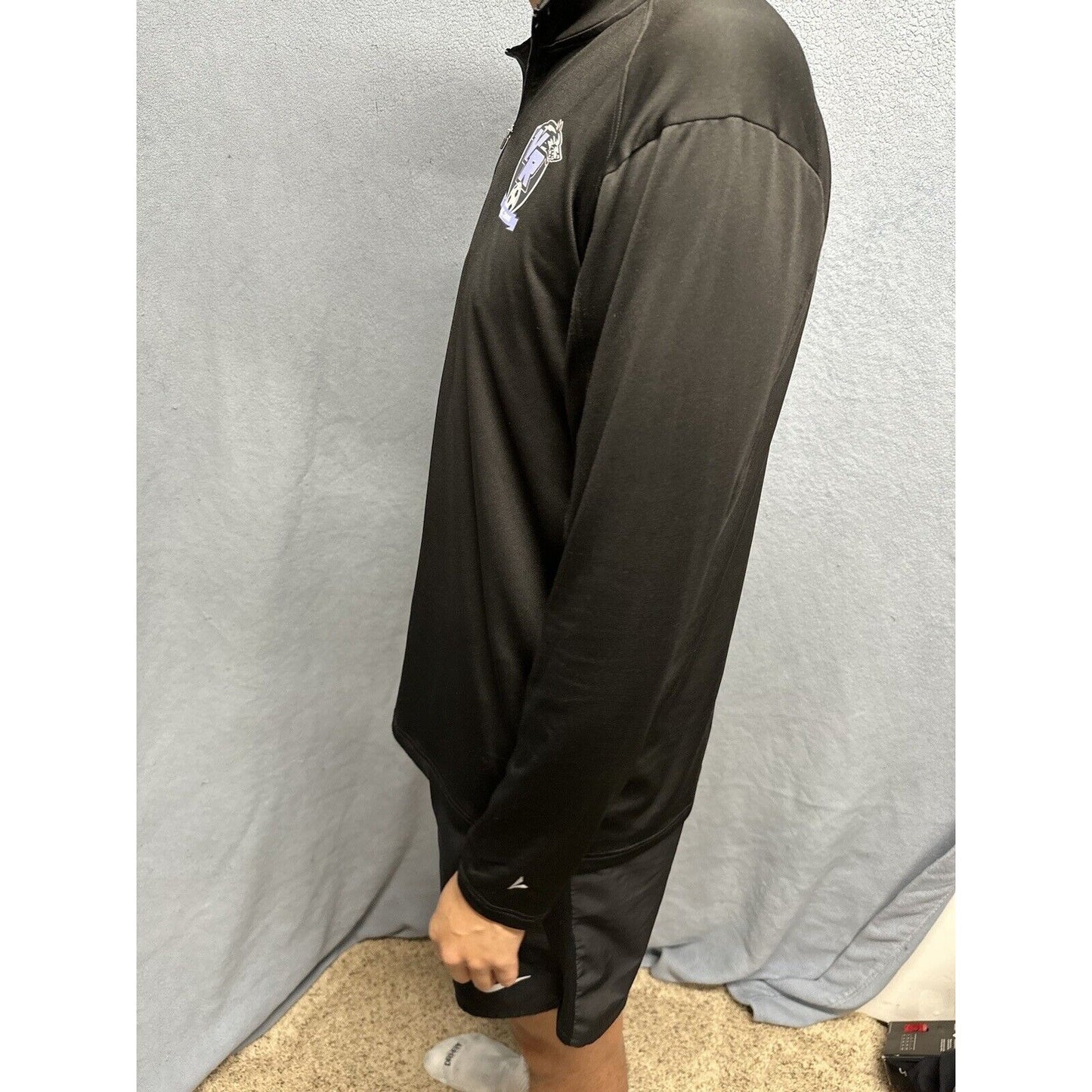 Men’s Black BSN Sports Large Quarter Zip Pullover Vista Ridge High School Soccer