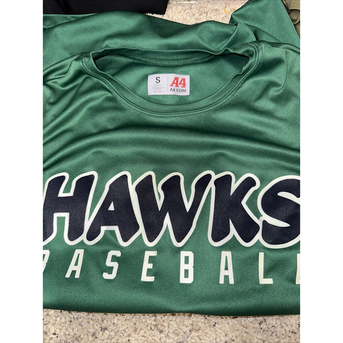 Men’s Small Green A4 Hawks Baseball Shirt Jersey