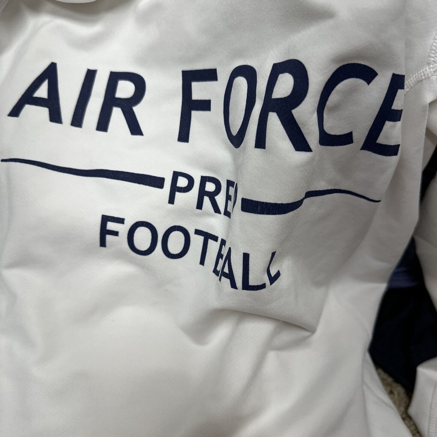 Men’s White Nike Pro Compression Hyper Warm Air Force Prep Football Shirt