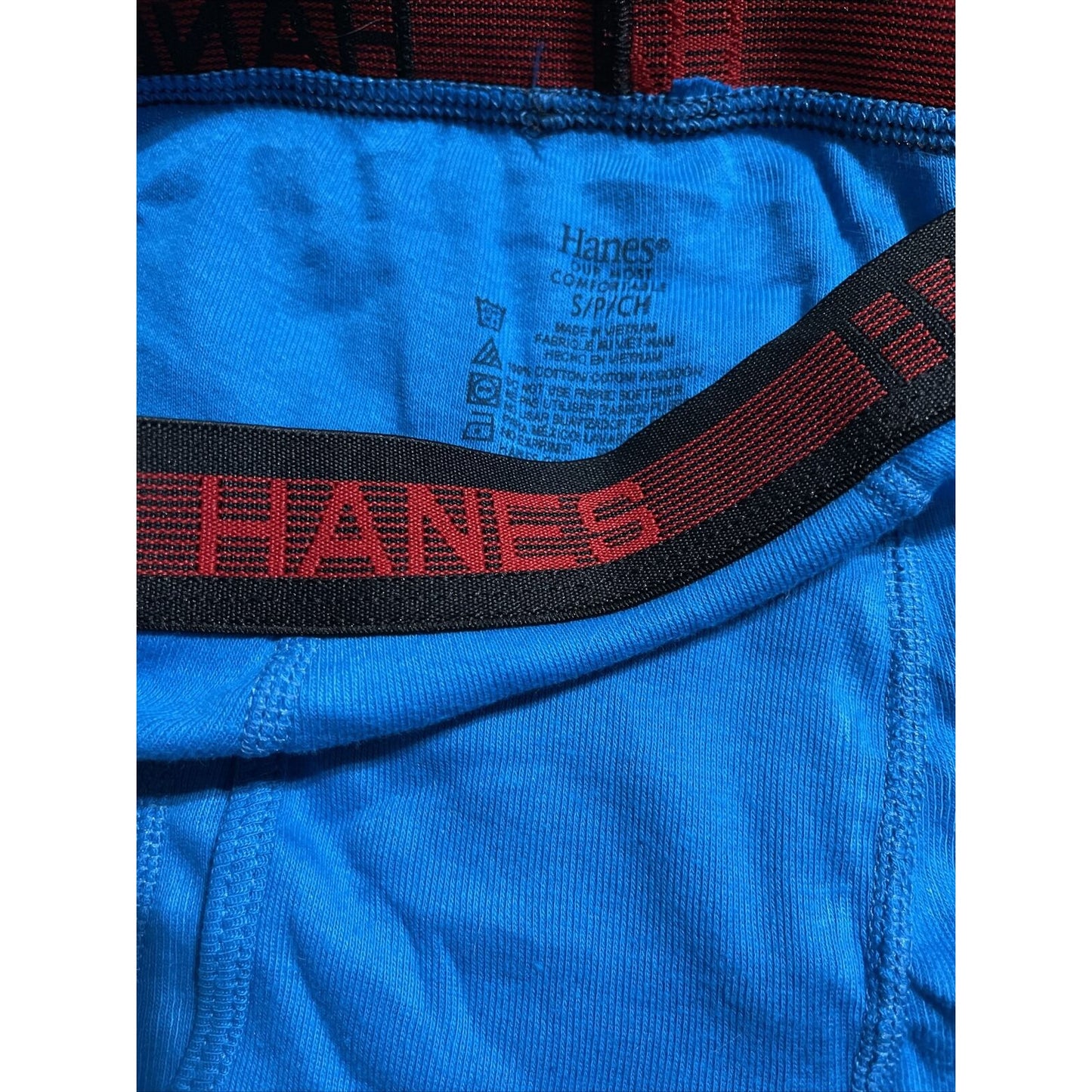 Men’s Hanes Teal Blue Boxer Briefs Size Small