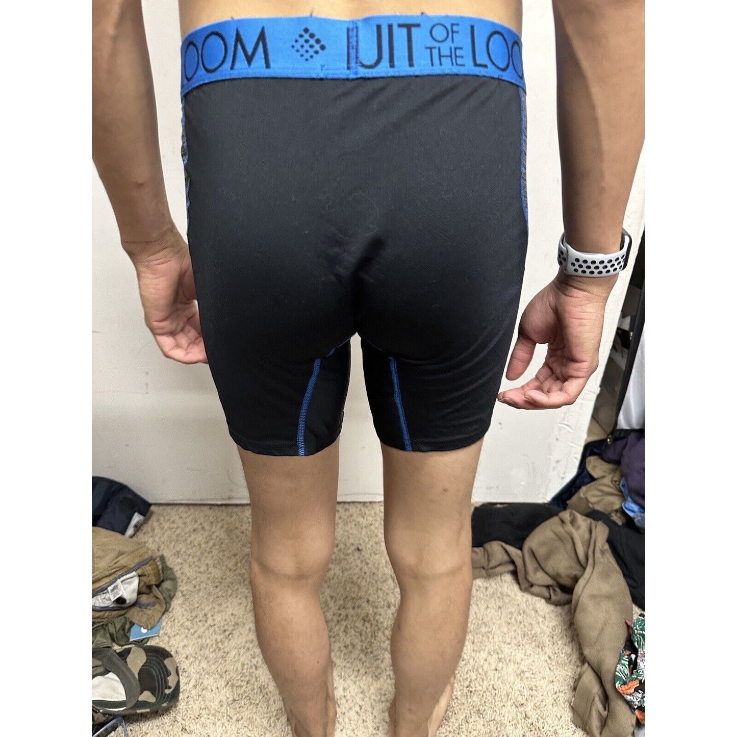 Men’s Large Fruit Of The Loom Black And Gray Boxer Briefs