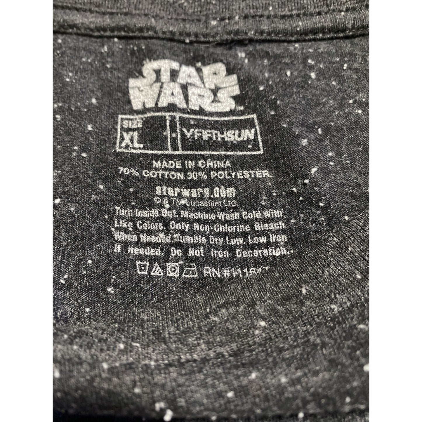 Vtg Star Wars DEATH STAR Mens XL Black Galaxy Graphic Print Cotton-blend T-shirt