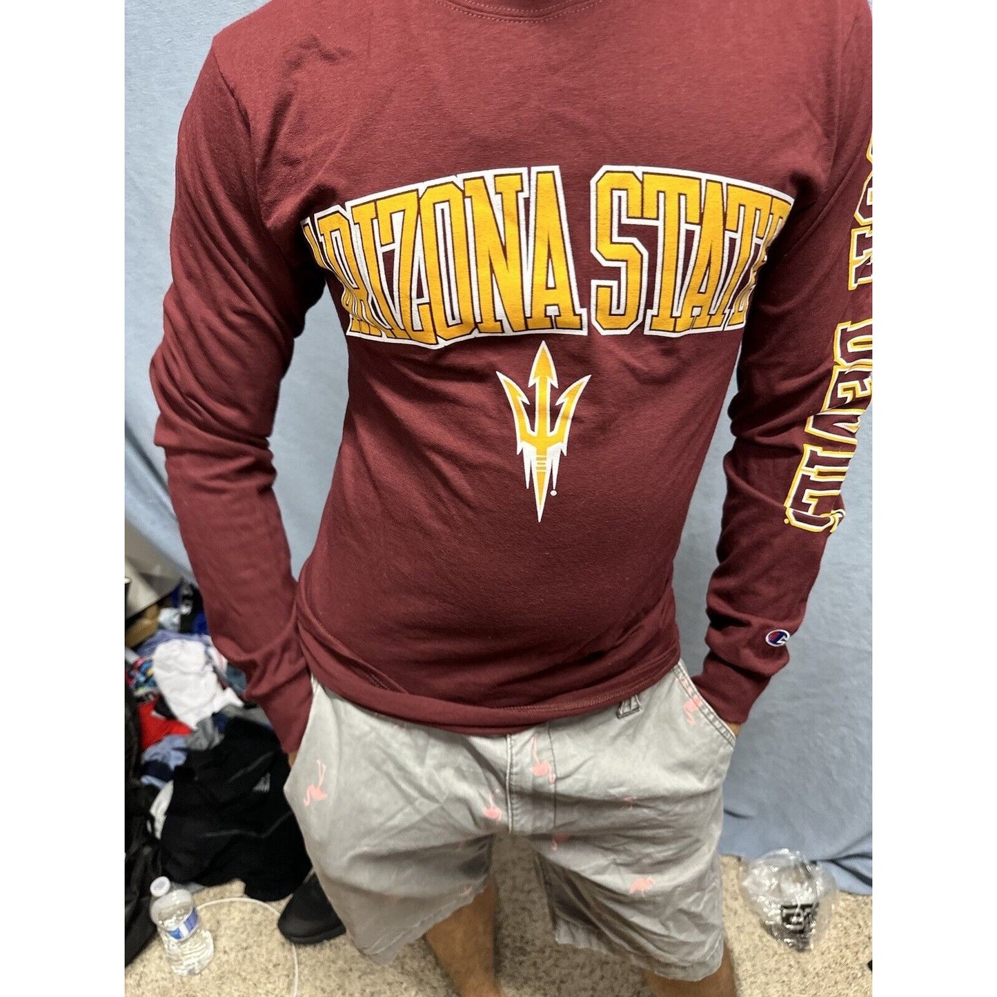 Men’s Maroon Champion Small Arizona Sun Devils Long Sleeve Shirt