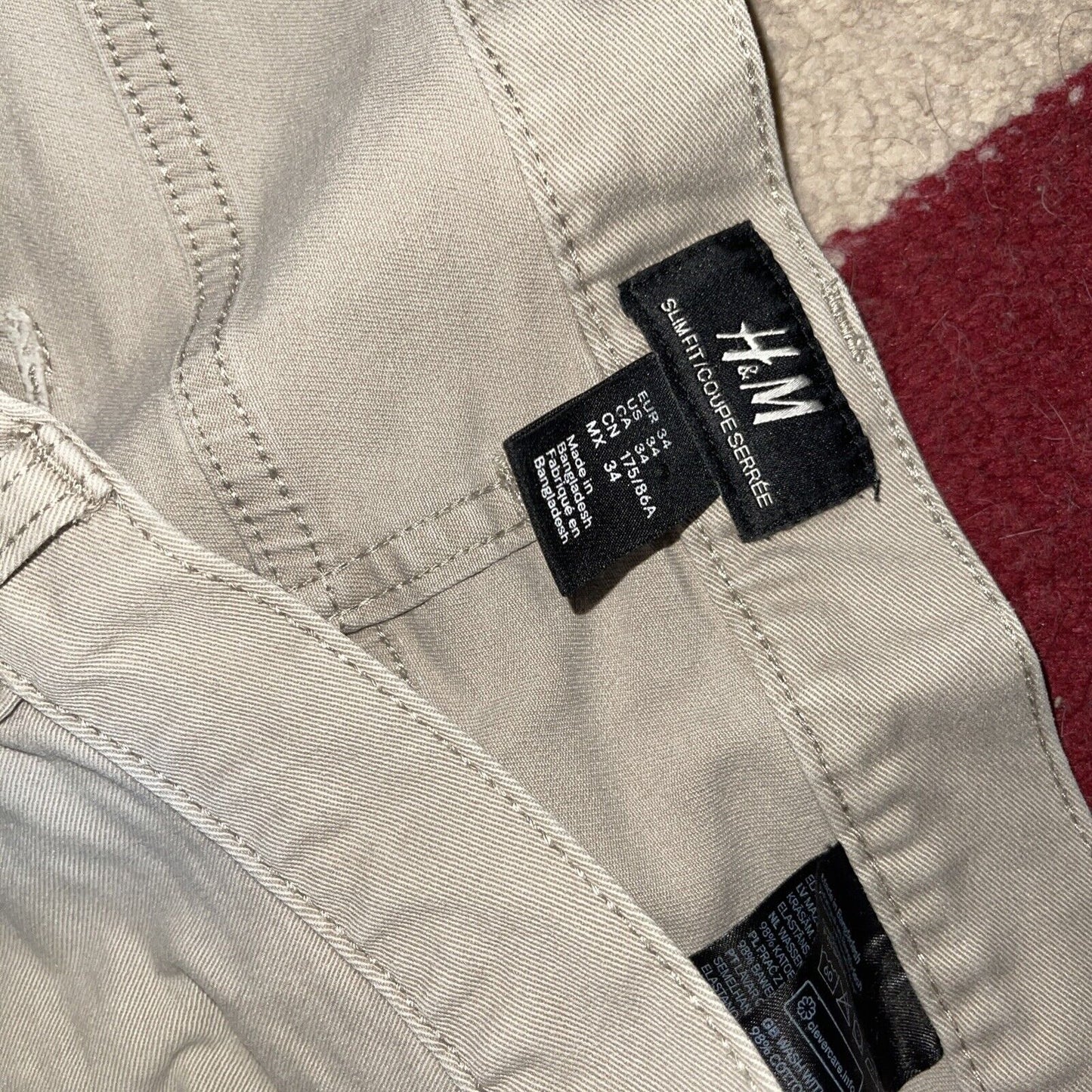 Men’s Tan H&M 34 x 32 slim fit jeans