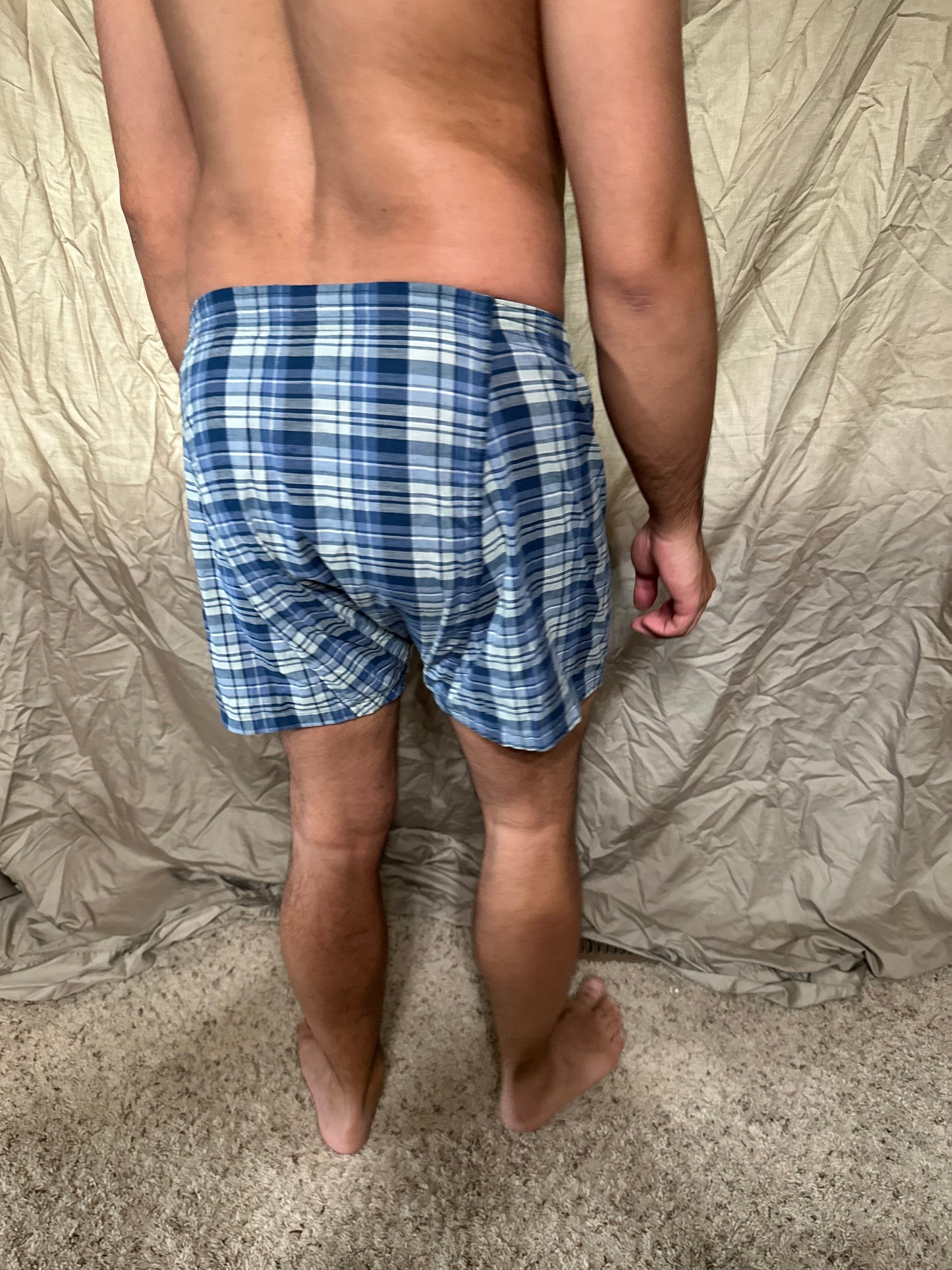 Men’s George blue plaid boxers size small boxer shorts