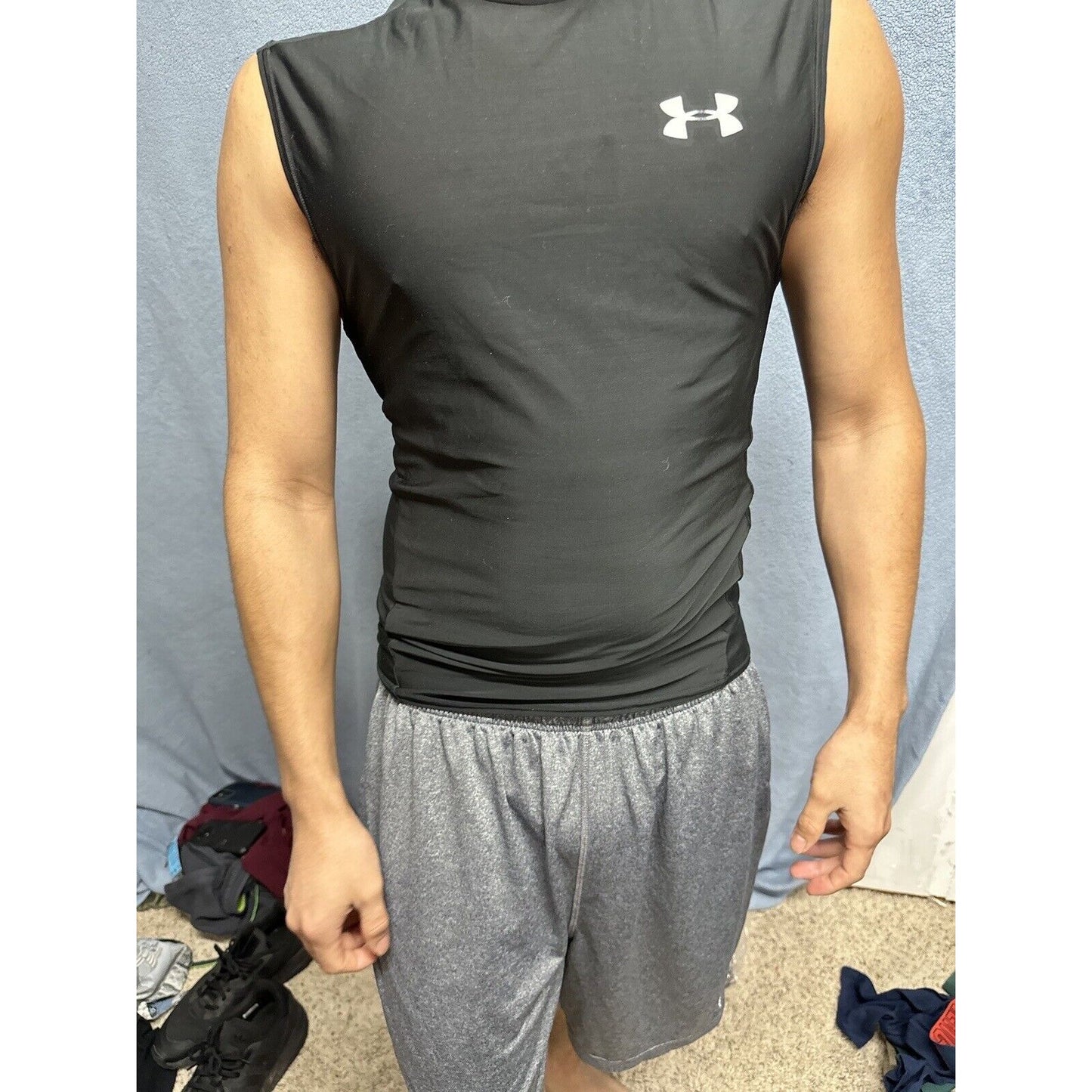 Men’s Black Under Armour Muscle Shirt Athletic Tank Large