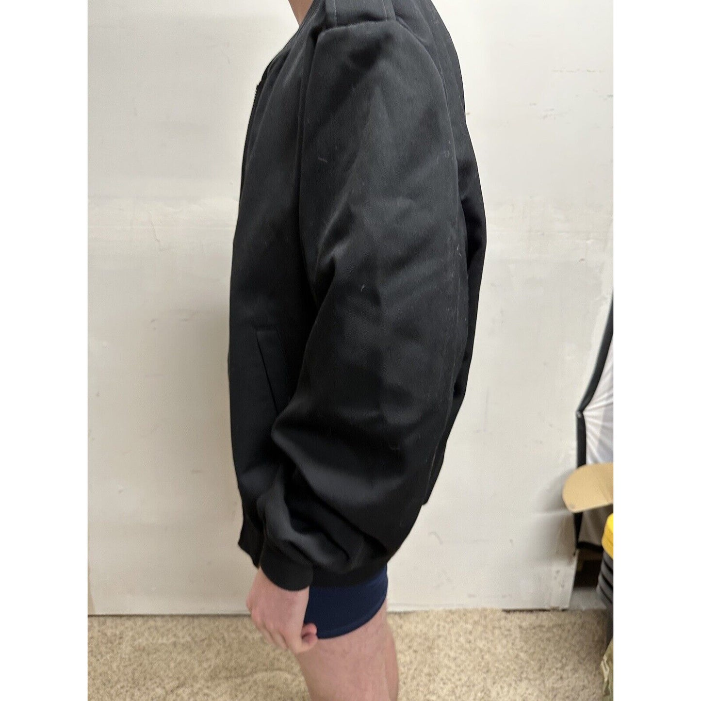 men’s army officer poly wool black miltiary jacket 50 long no liner