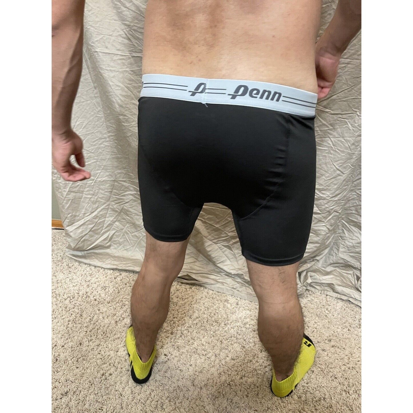 men's black penn medium compression boxer shorts