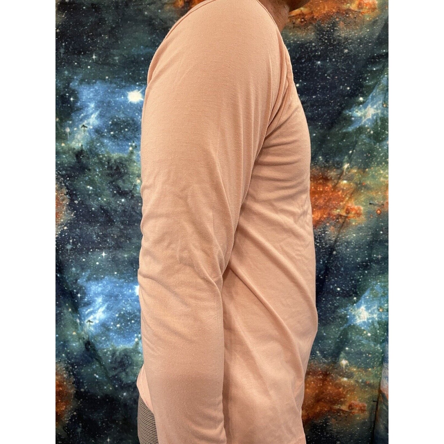 Men’s Fashion nova large long sleeve side zipper pullover Peach Color