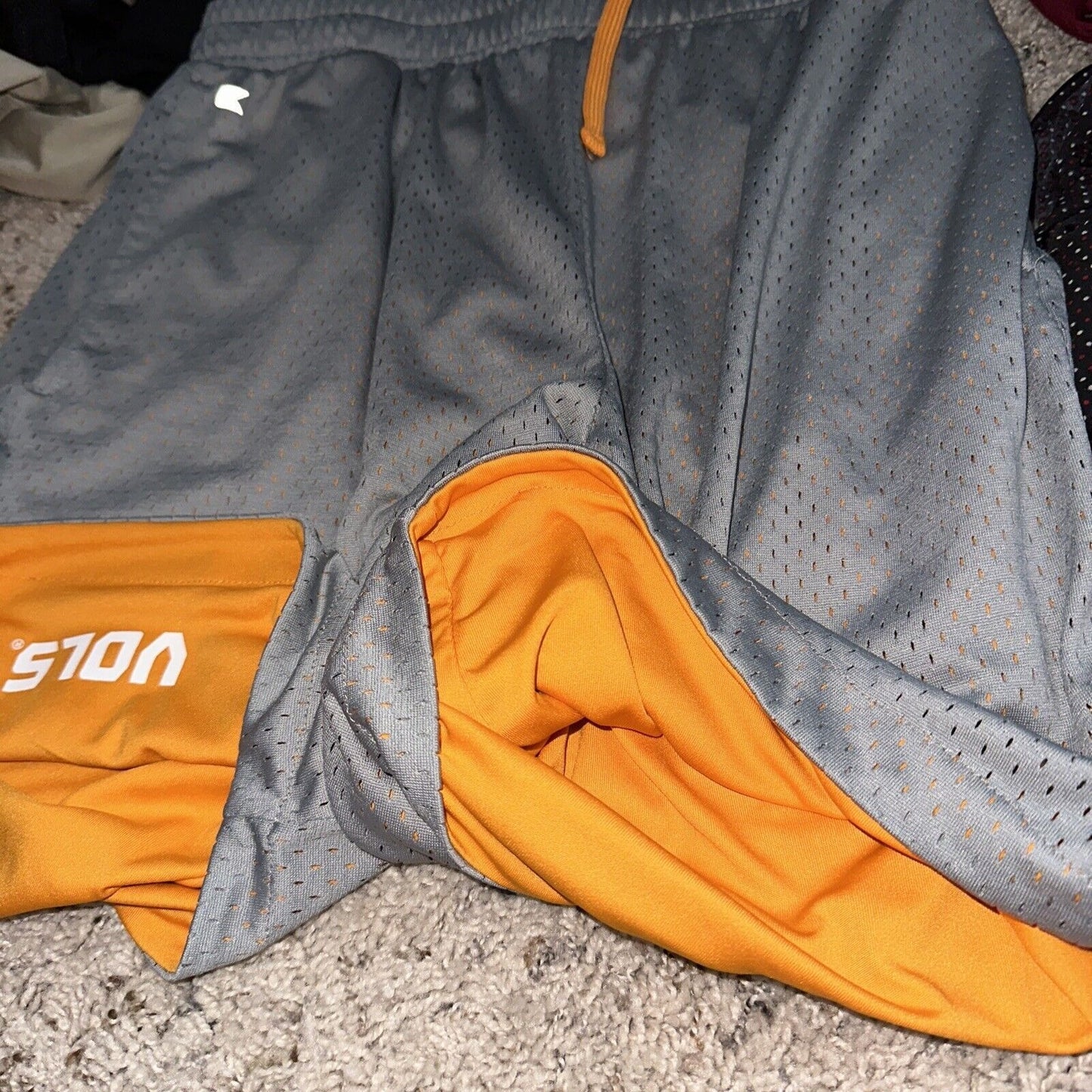 Men’s Tennessee Vols Volunteers Reversible Athletic Shorts Orange Gray ~medium