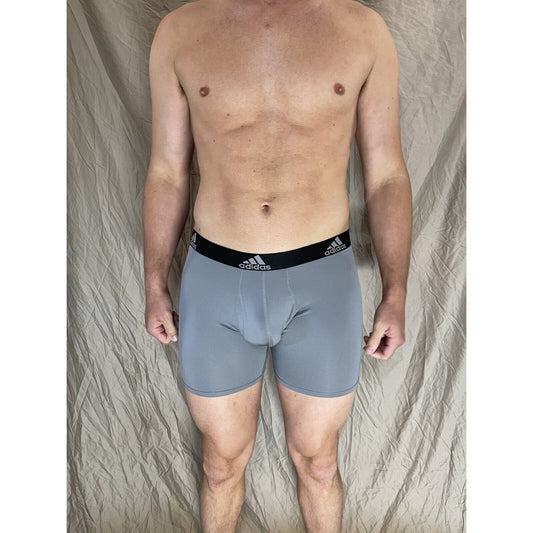 men's adidas Gray With Black Band aeroready compression shorts medium