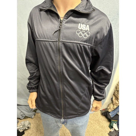 Men’s Dark Blue US Olympic Committee Fill Zip Large Jacket Polyester