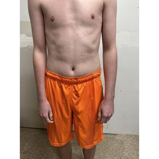 men’s nike dri-fit small neon orange shorts