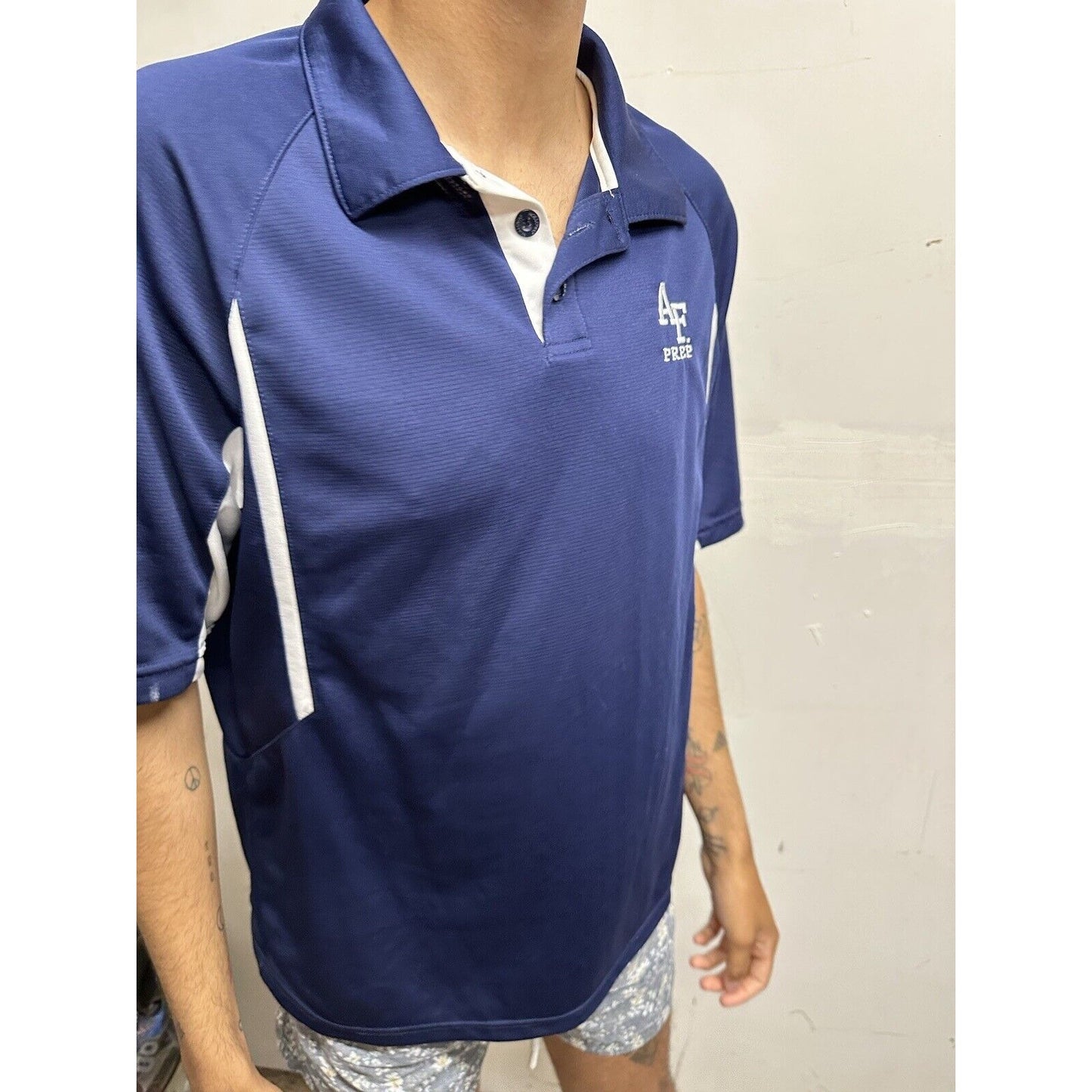 Men’s Air Force Academy Prep School Blue Polo Shirt Medium Holloway
