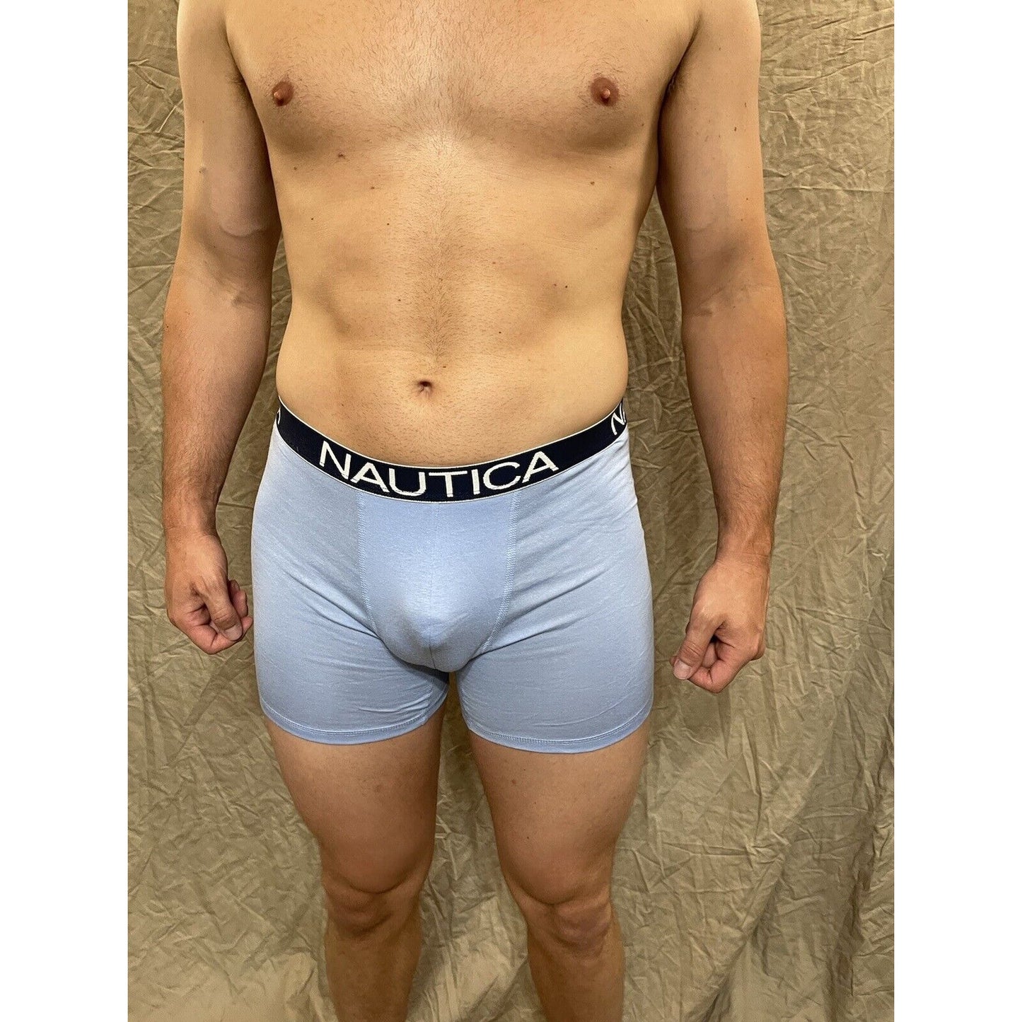 men's nautica 5% spandex boxer brief Light Blue Medium