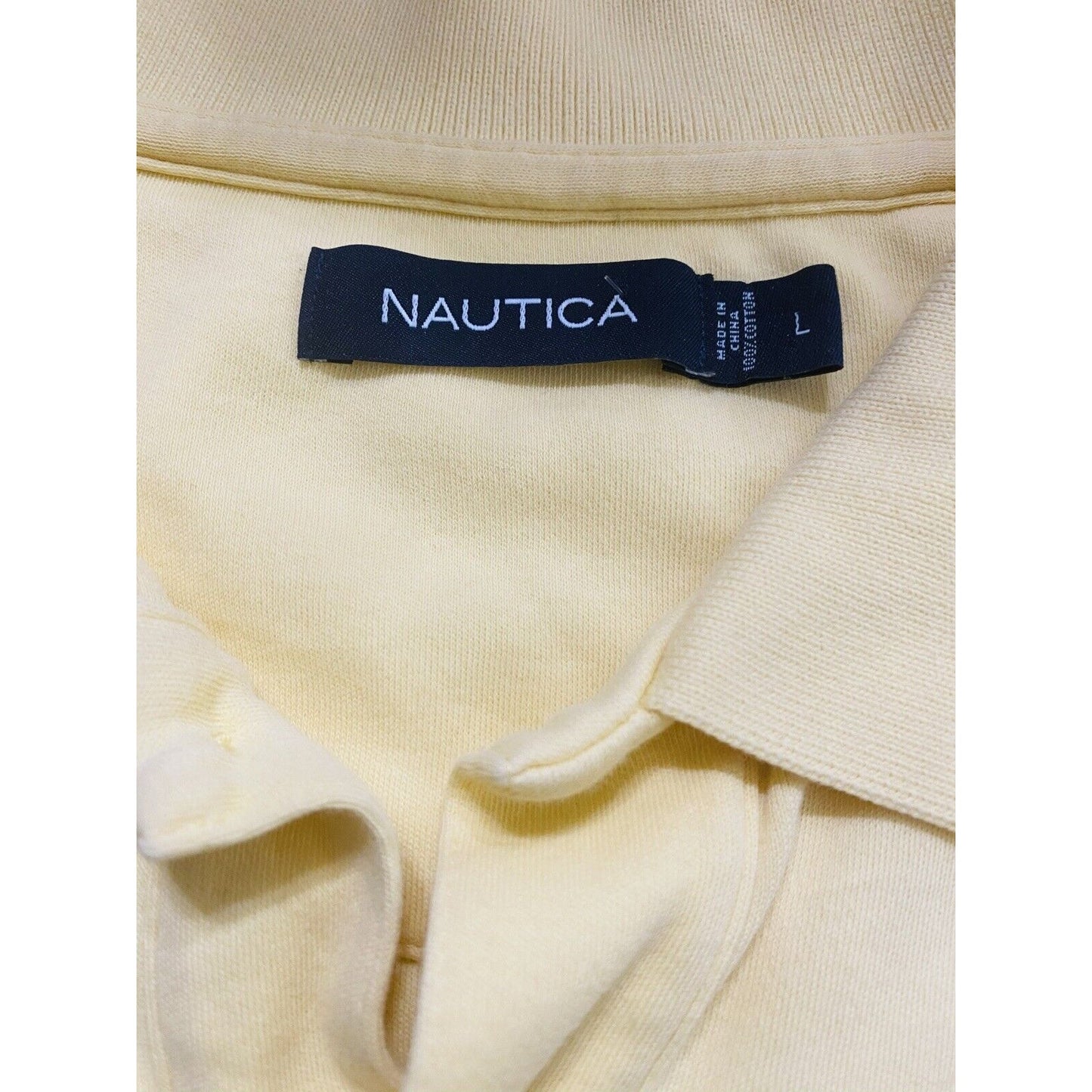 Nautica Sunny Yellow Men’s Large Cotton Polo Shirt