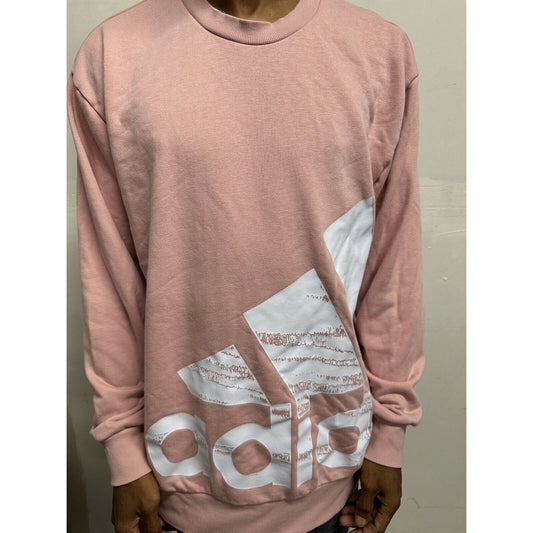 Men’s Pink Adidas Large Pullover Sweatshirt Long Sleeve
