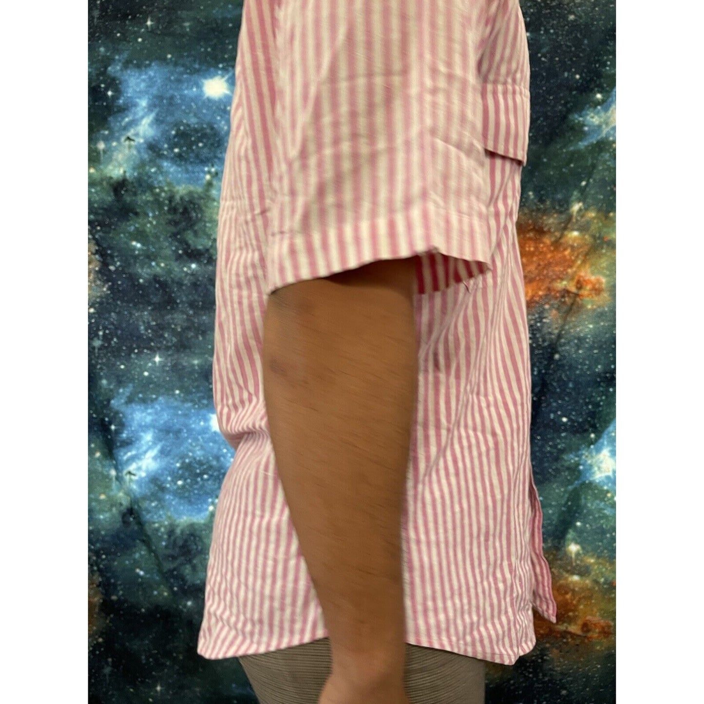 Men’s Resilio sport short sleeve pink striped medium button up shirt