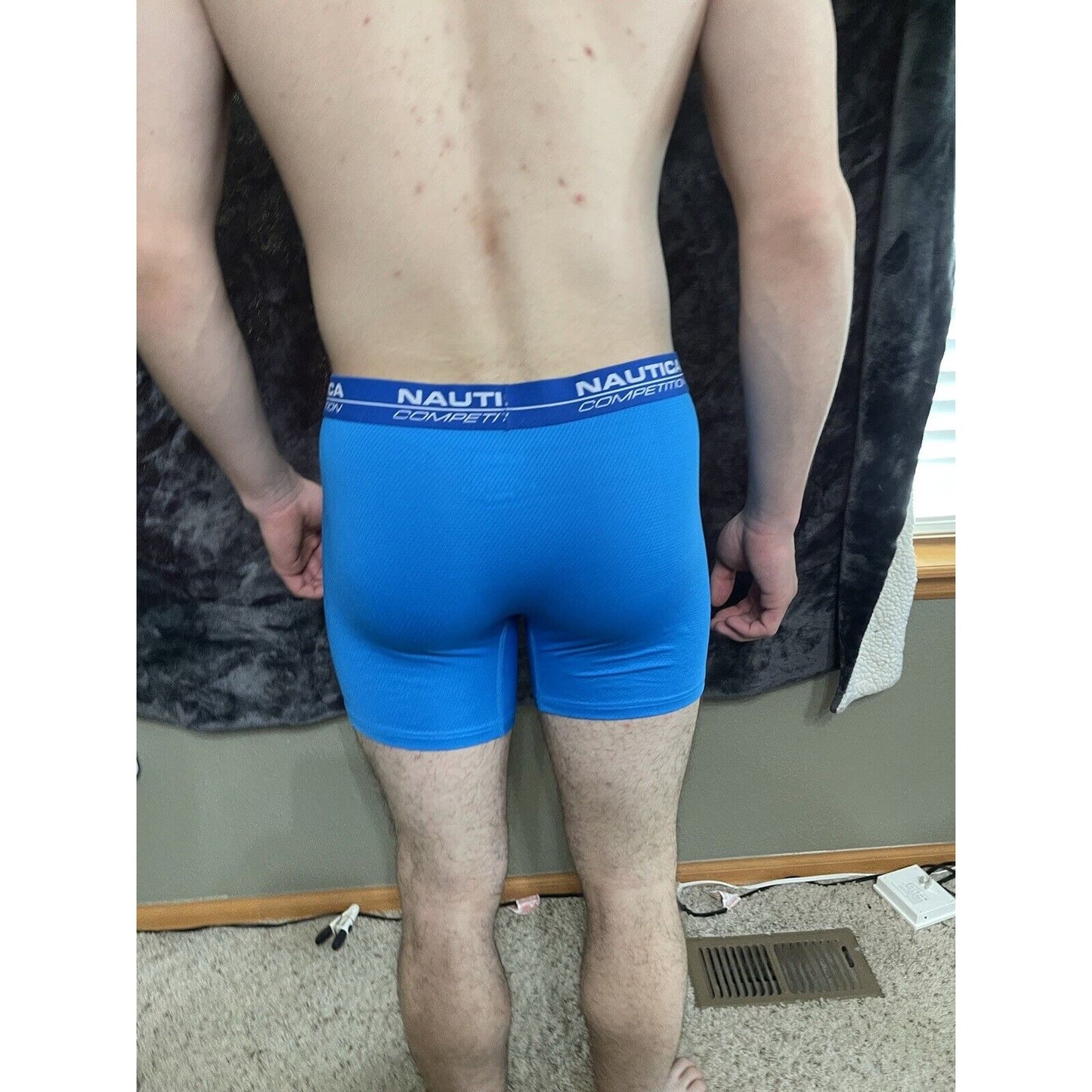 Men’s Large Teal Blue Nautica 7% Spandex Compression Shorts New