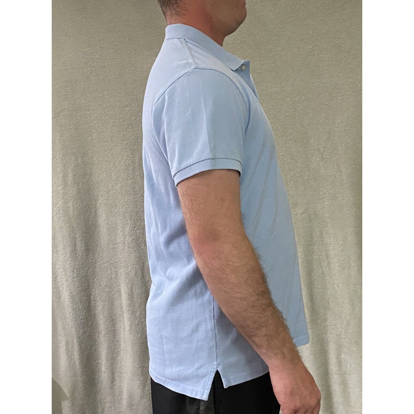Banana Republic Light Blue Periwinkle Men’s Large Fitted Cotton Polo Shirt