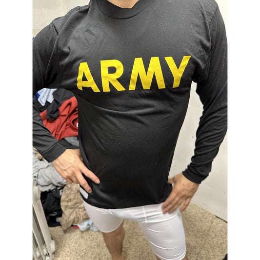 Men’s Army Pt Shirt Long Sleeve Uniform Black Multiple Sizes Long Sleeve