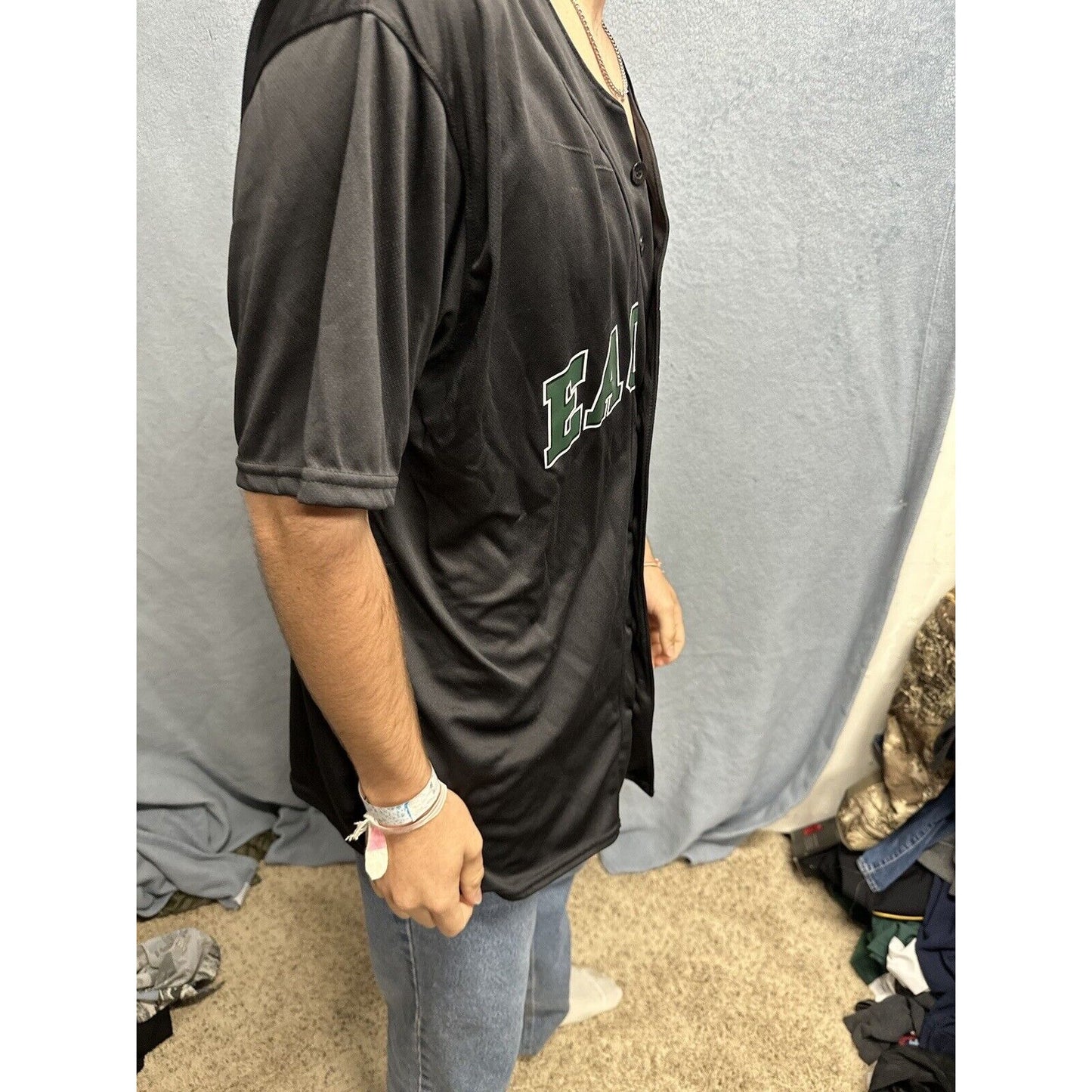 Men’s Augusta Sportswear Black Large Eagles Baseball Jersey