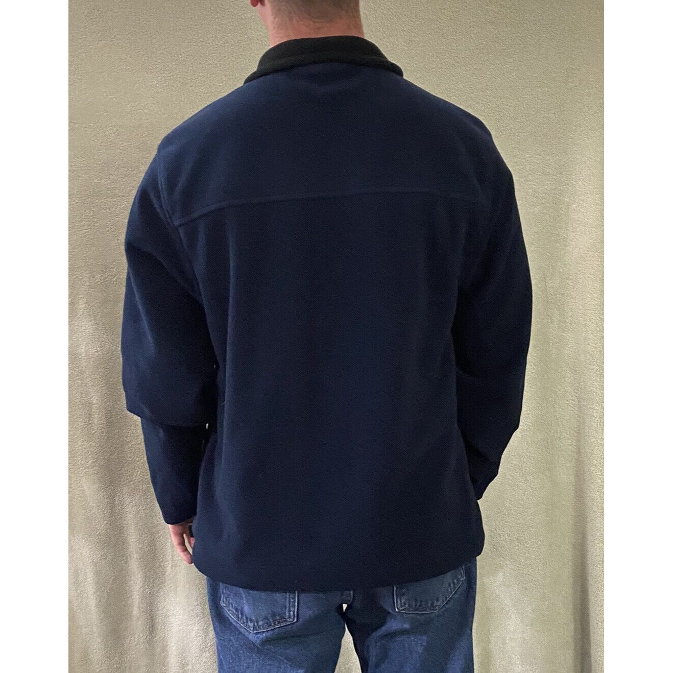 Old Navy Men’s XL Navy Blue Logo Polyester Quarter-zip Soft Pullover Jacket