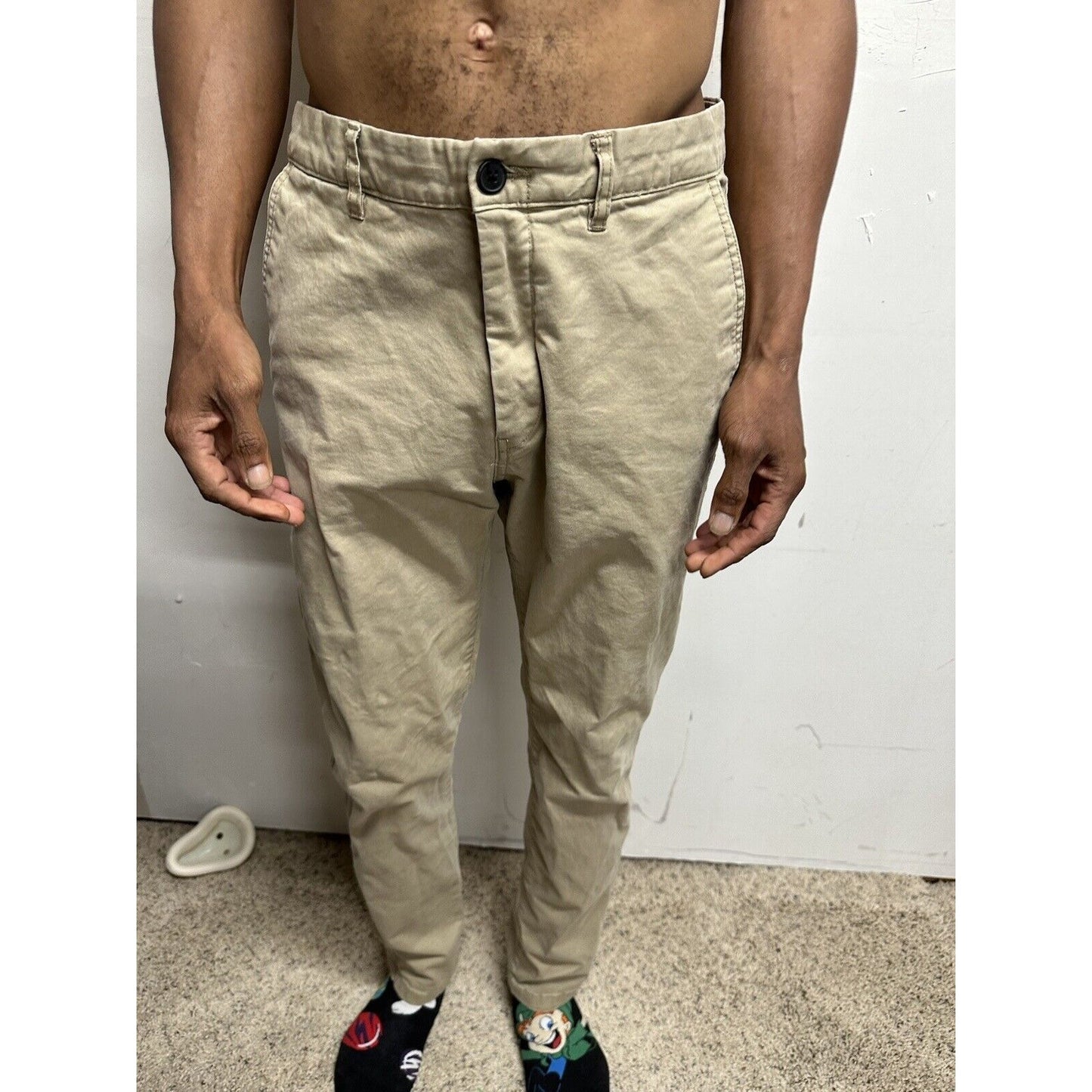 Men’s Khaki 34 H&M Skinny Fit Stretch Pants