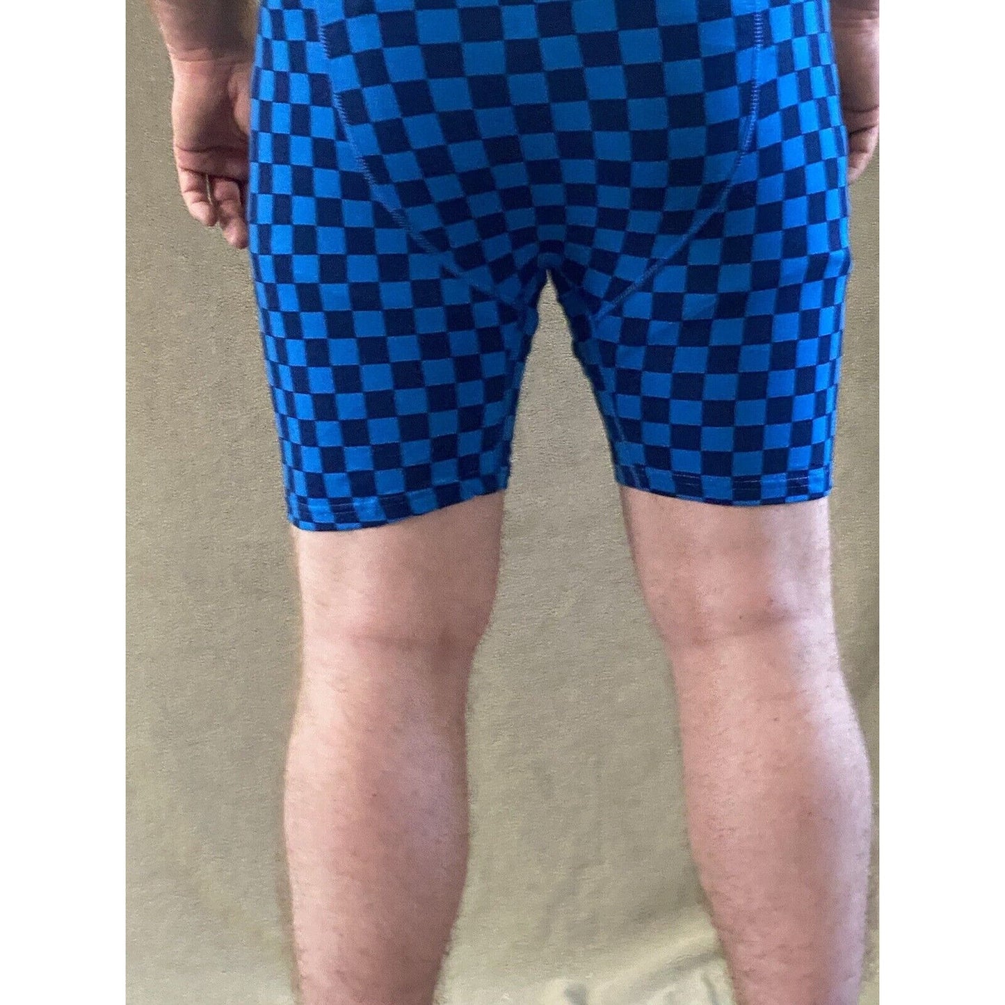 Umbro Men’s Large Bright Blue Checkerboard Cotton Stretch Boxer Briefs NEW
