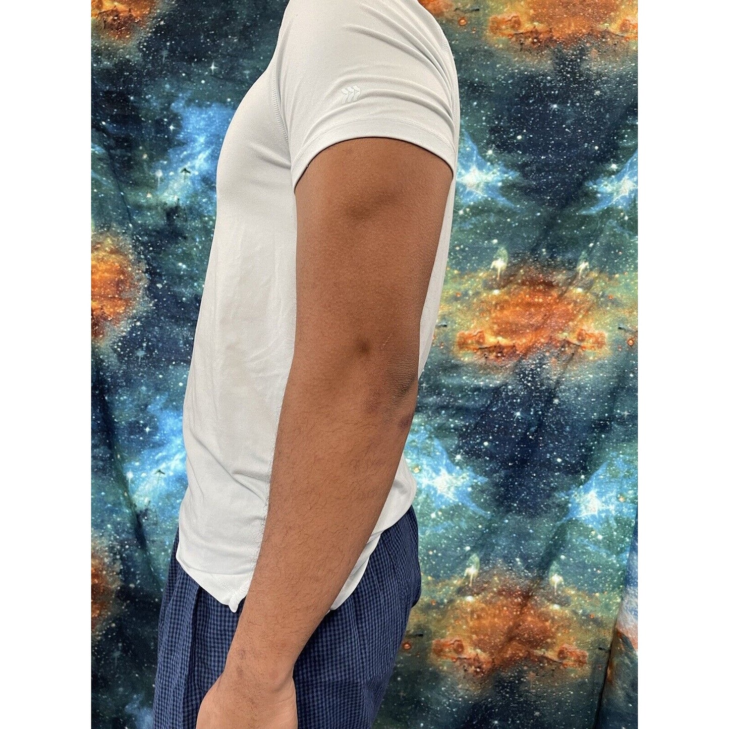Men’s All In Motion Medium Light Blue/green workout shirt short sleeve