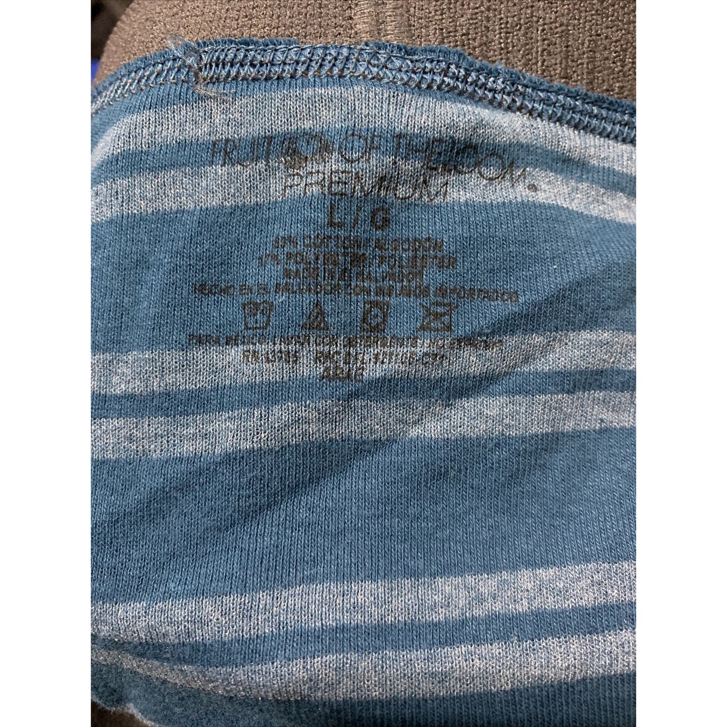 Fruit Of The Loom Premium Striped Boxer Briefs Poly Cotton Blend Size Large