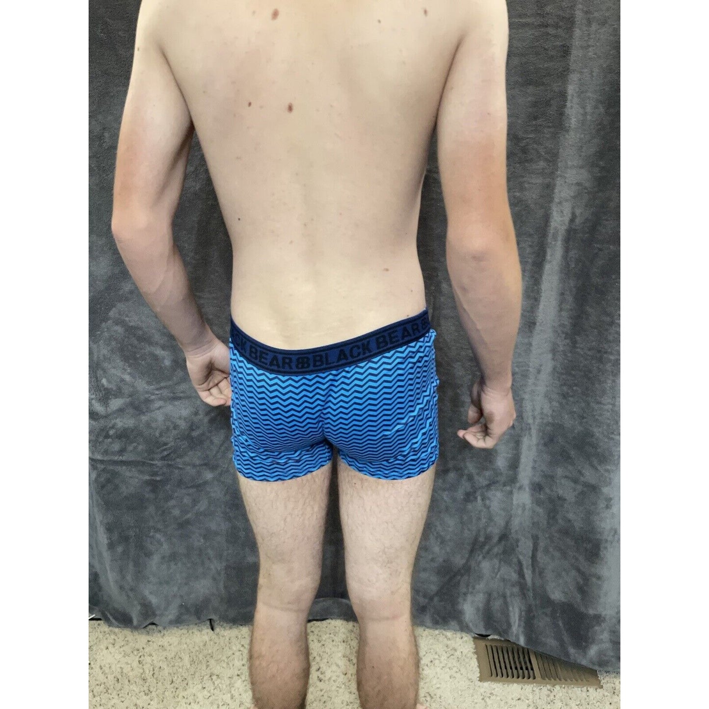 men's medium athletic trunk style black bear boxer brief Aqua And Blue Waves