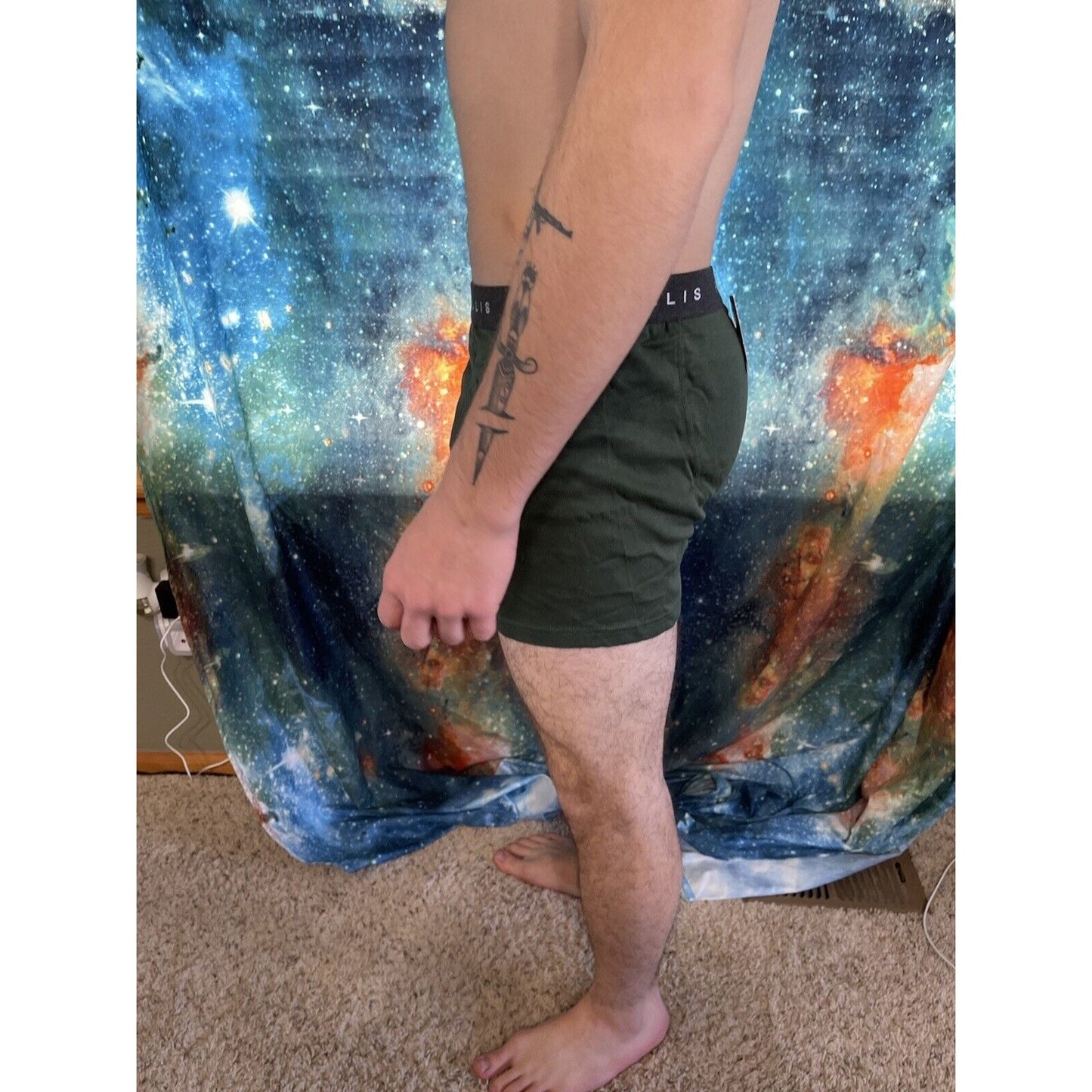 men's perry ellis portfolio green compression shorts large New And Unworn