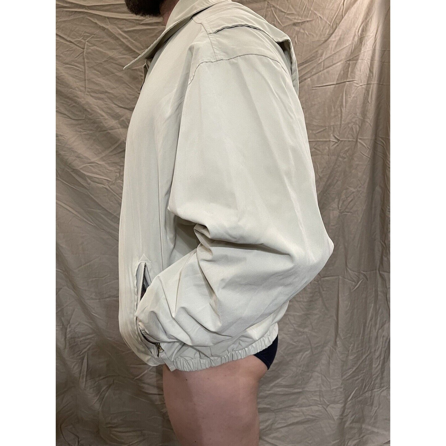 Men's Puritan XL cream ivory fill zip windbreaker jacket
