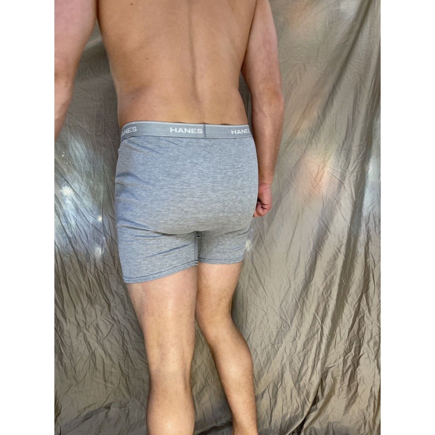 men's hanes Gray boxer brief comfort flex large