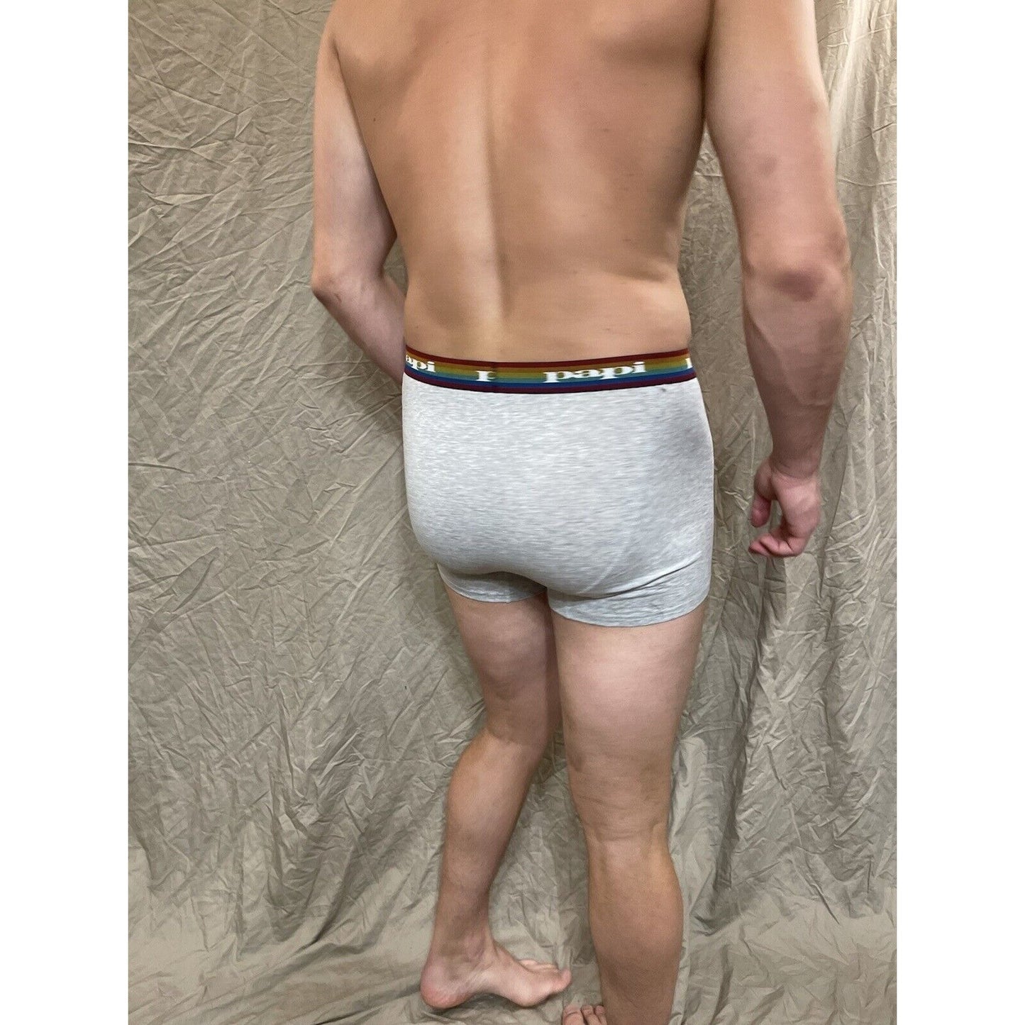 men's papi rainbow pride gray compression boxer briefs large