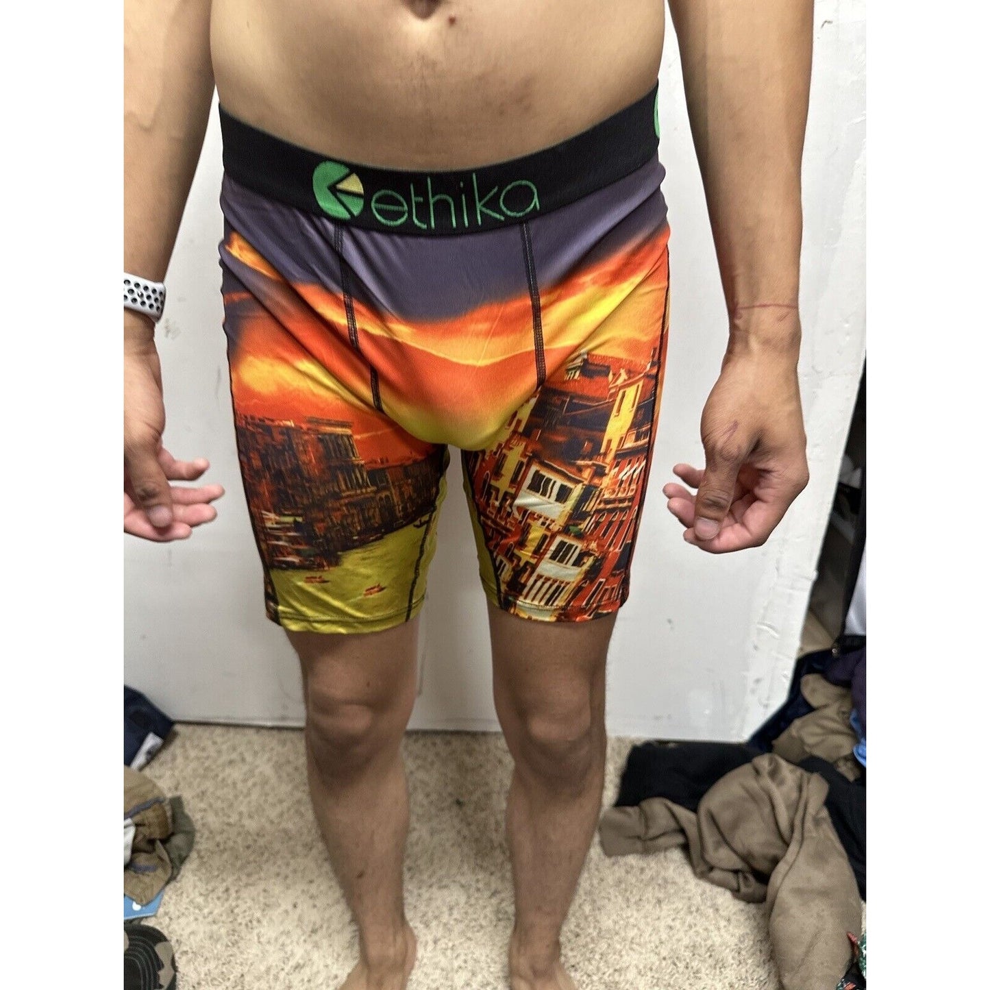 Men’s European Sunset Orange Ethika Large Boxer Briefs