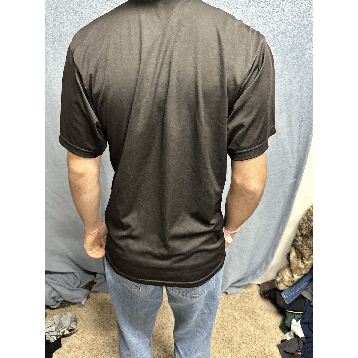 Men’s Army Small Tshirt Physical Fitness Uniform Black Polyester