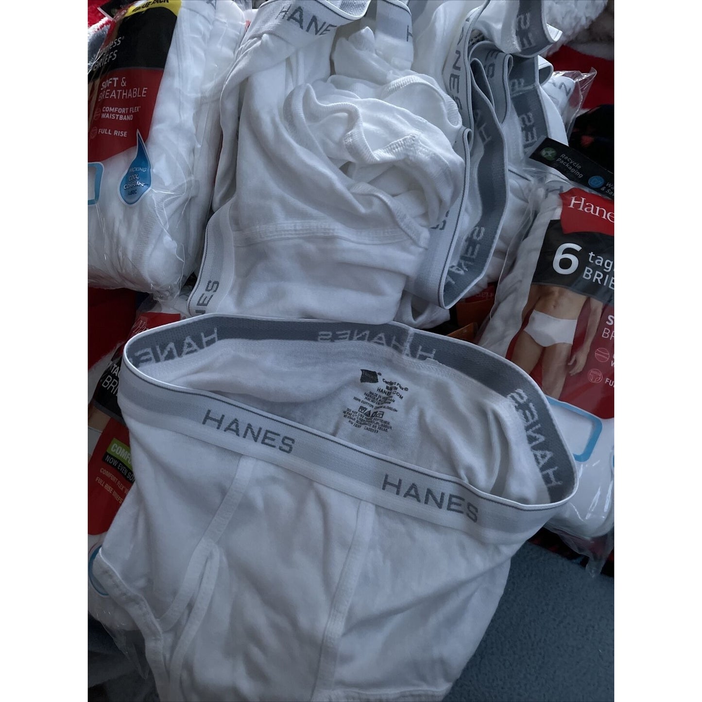 Men’s Hanes Comfort Flex 1 White Briefs Size Medium Tighty  Whities New Unworn