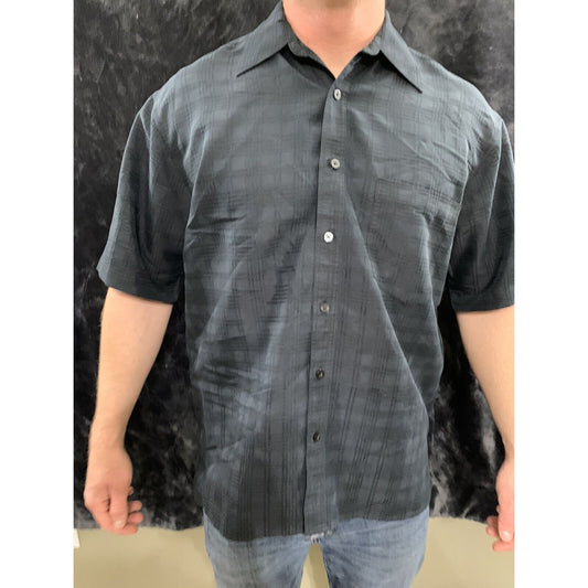 John Henry Ultra Feel Medium Black 65% Modal 35% Poly Blend Casual Men's Shirt