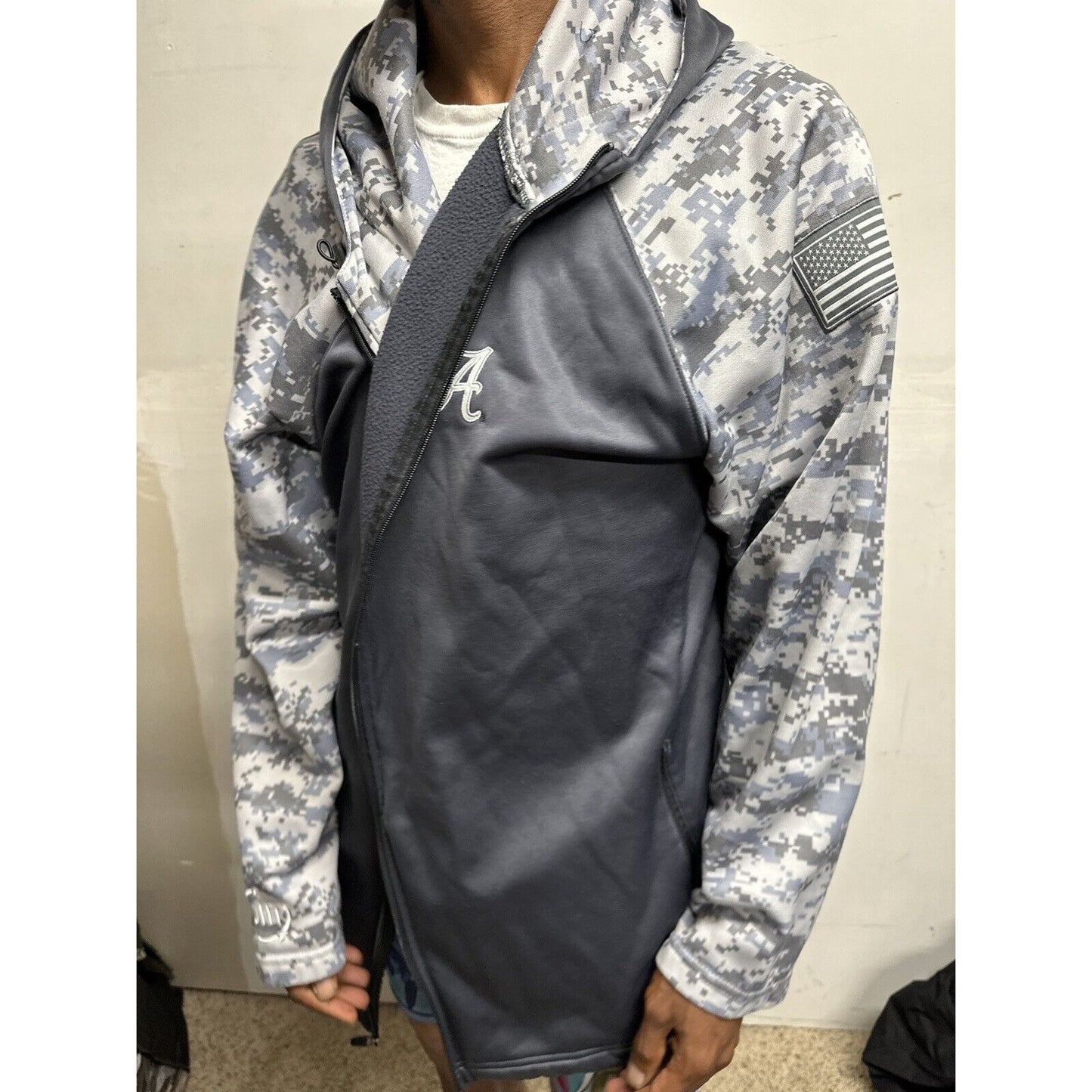 Men’s Colosseum 3XL Gray Camo Alabama Roll Tide Full Zip Hoodie Jacket