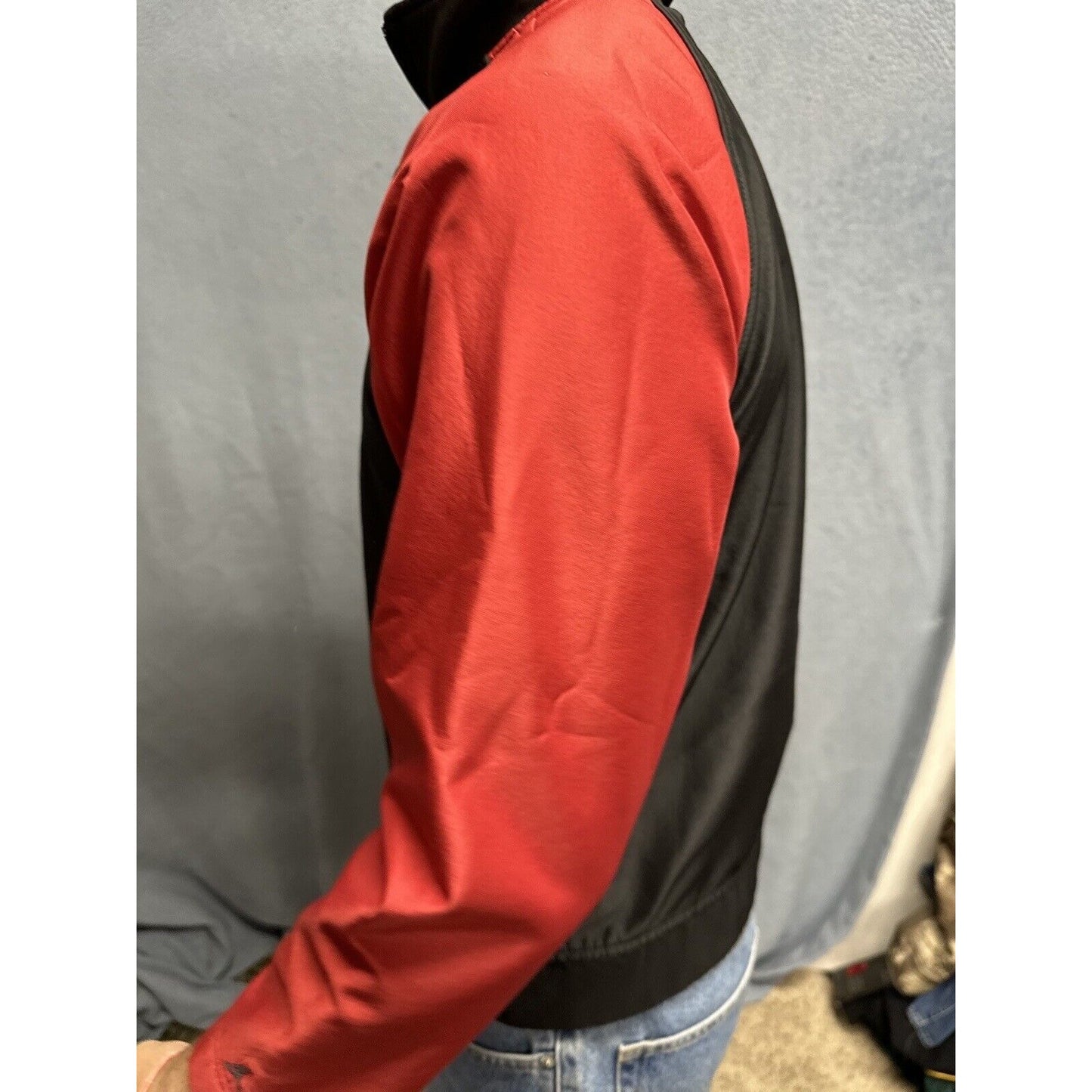 Boys Medium 12/14 AND1 Full Zip Jacket Red Black Polyester