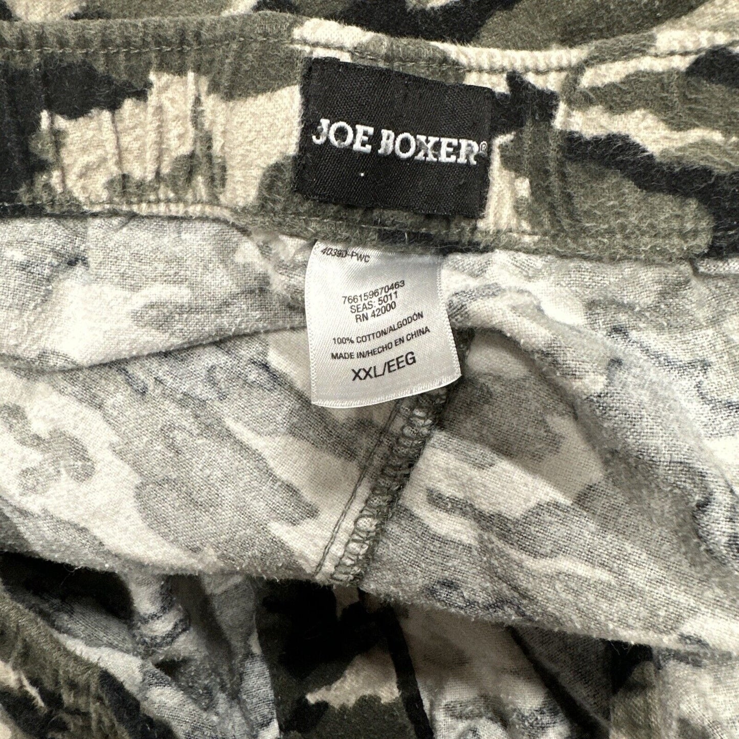 Men’s XXL Joe Boxer Camo Pajama Bottoms Lounge Pants With Pockets